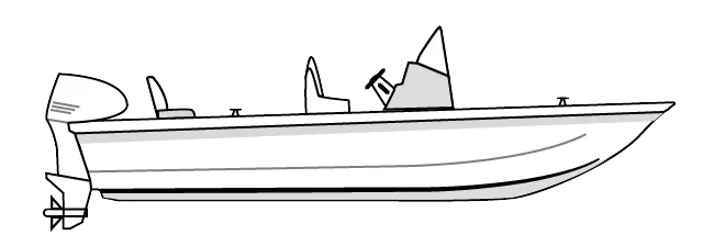 BAY BOAT - Rounded Bow, Center Console, Low or No Bow Rails 